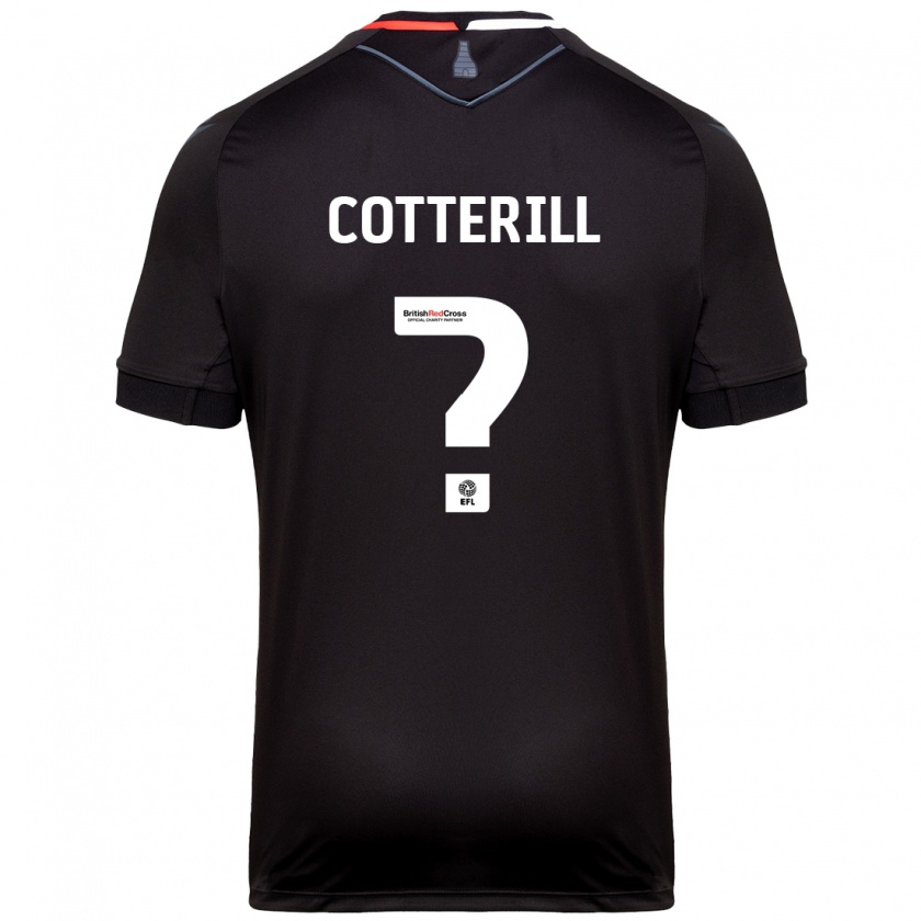 Kandiny Gyermek Alex Cotterill #0 Fekete Idegenbeli Jersey 2024/25 Mez Póló Ing