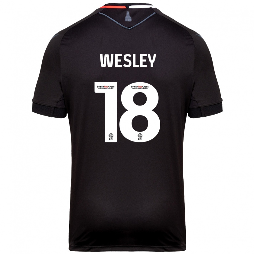 Kandiny Gyermek Wesley Moraes #18 Fekete Idegenbeli Jersey 2024/25 Mez Póló Ing