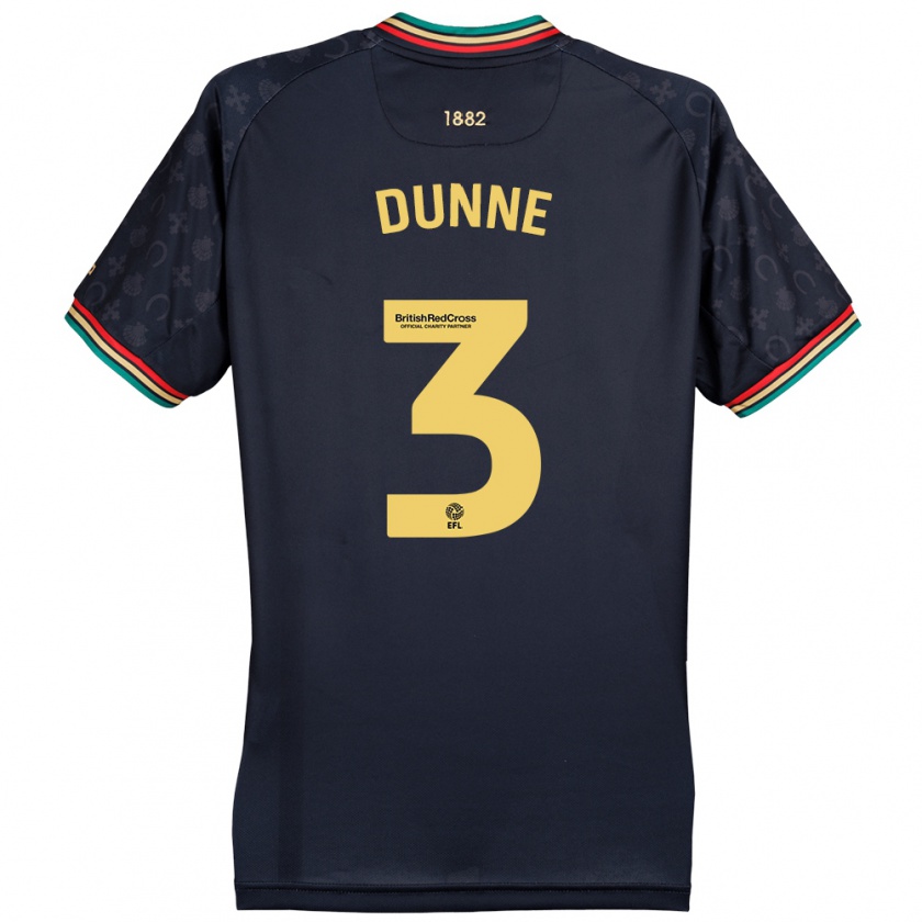 Kandiny Gyermek Jimmy Dunne #3 Sötét Sötétkék Idegenbeli Jersey 2024/25 Mez Póló Ing