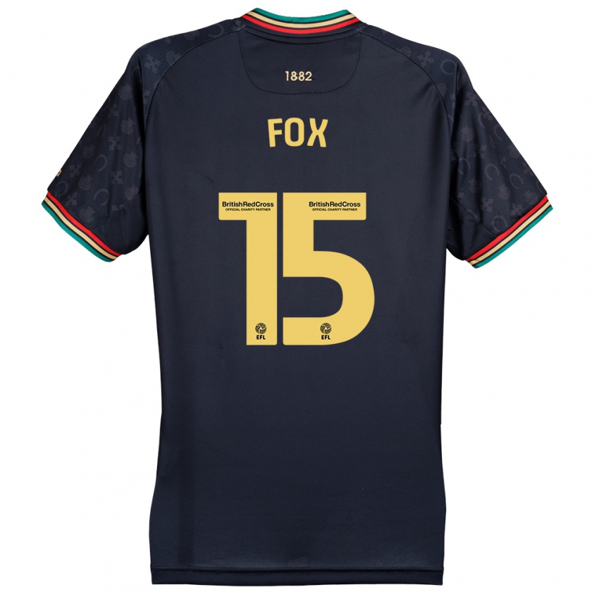 Kandiny Gyermek Morgan Fox #15 Sötét Sötétkék Idegenbeli Jersey 2024/25 Mez Póló Ing