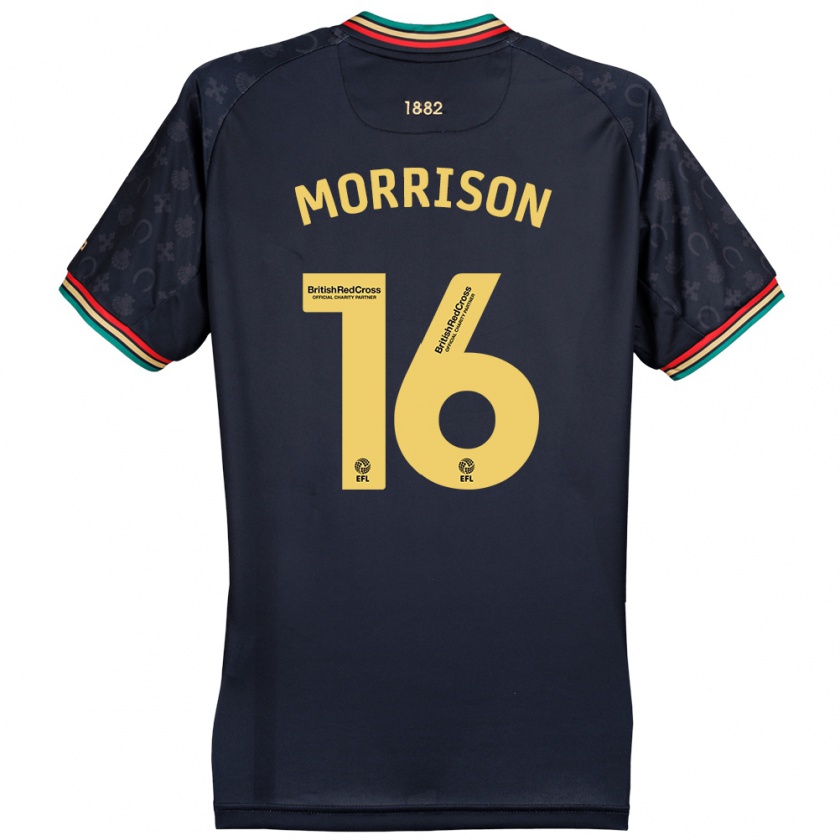 Kandiny Gyermek Liam Morrison #16 Sötét Sötétkék Idegenbeli Jersey 2024/25 Mez Póló Ing