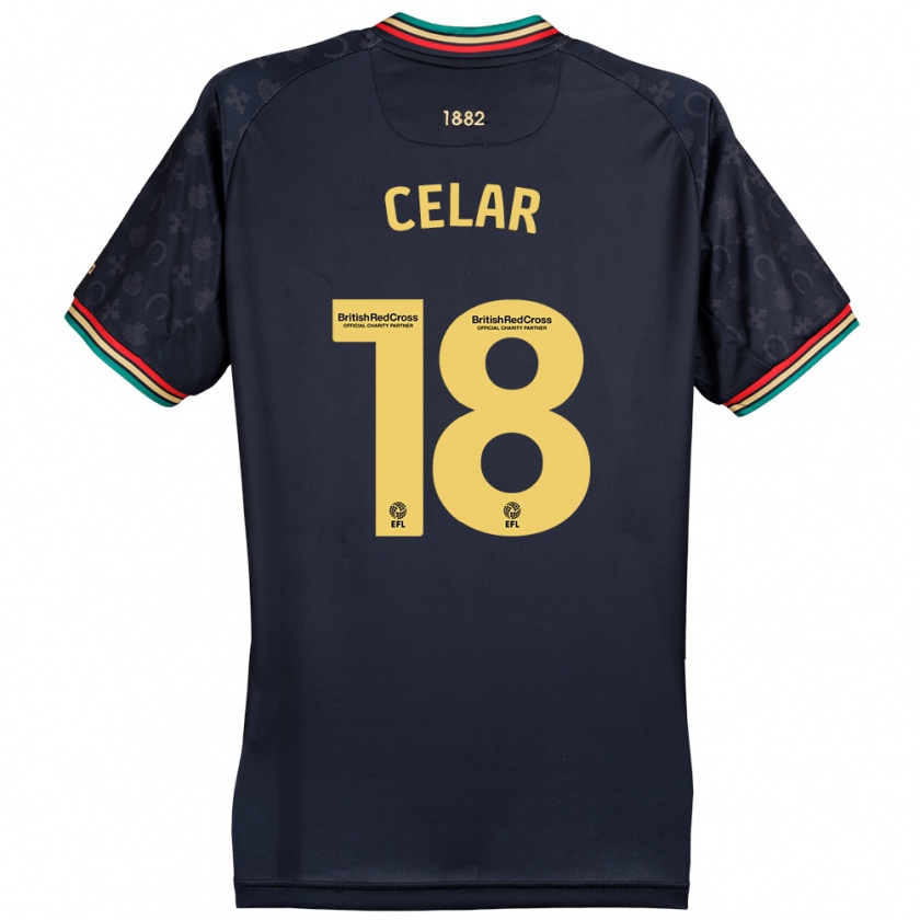 Kandiny Gyermek Zan Celar #18 Sötét Sötétkék Idegenbeli Jersey 2024/25 Mez Póló Ing