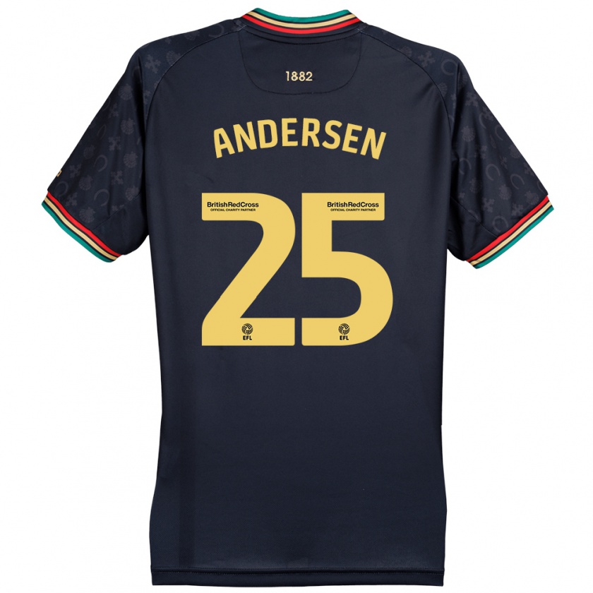 Kandiny Gyermek Lucas Andersen #25 Sötét Sötétkék Idegenbeli Jersey 2024/25 Mez Póló Ing