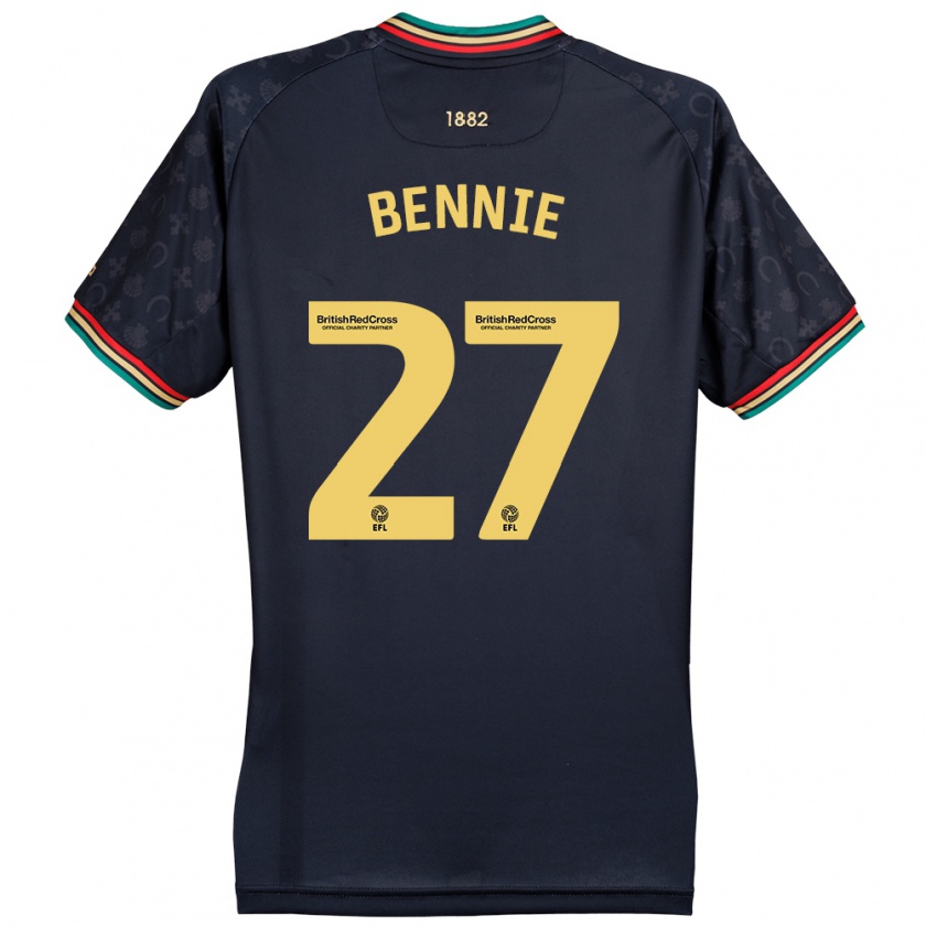 Kandiny Gyermek Daniel Bennie #27 Sötét Sötétkék Idegenbeli Jersey 2024/25 Mez Póló Ing