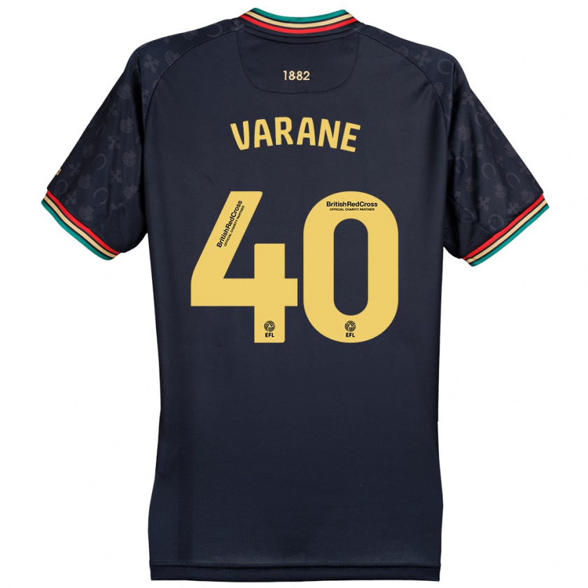 Kandiny Gyermek Jonathan Varane #40 Sötét Sötétkék Idegenbeli Jersey 2024/25 Mez Póló Ing