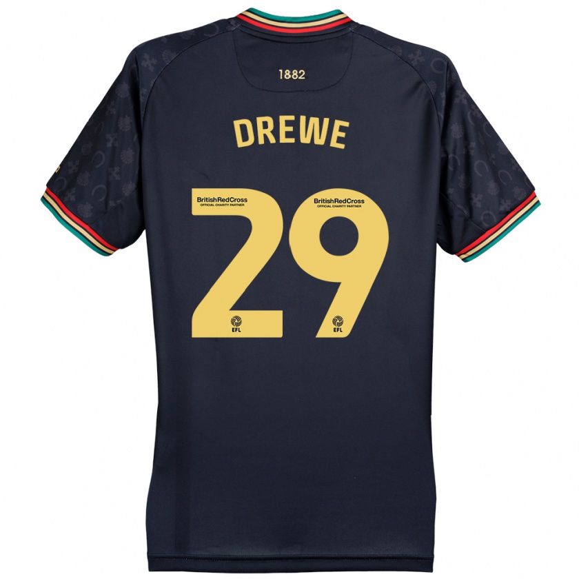 Kandiny Gyermek Aaron Drewe #29 Sötét Sötétkék Idegenbeli Jersey 2024/25 Mez Póló Ing