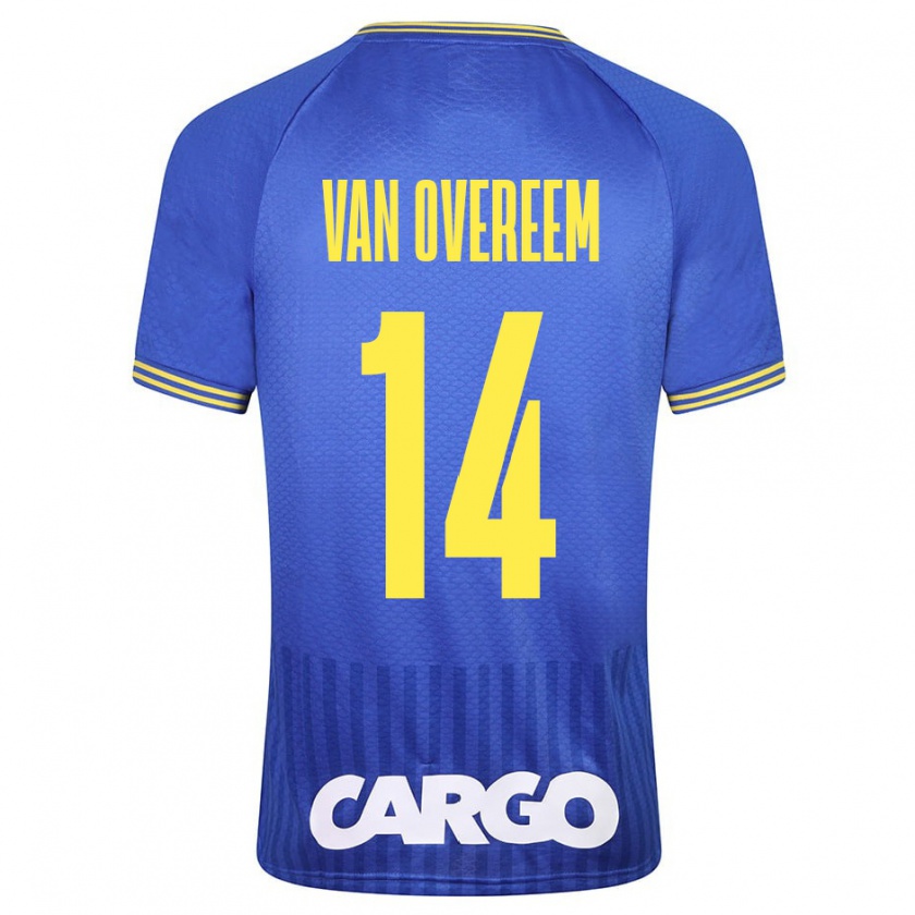 Kandiny Gyermek Joris Van Overeem #14 Fehér Idegenbeli Jersey 2024/25 Mez Póló Ing