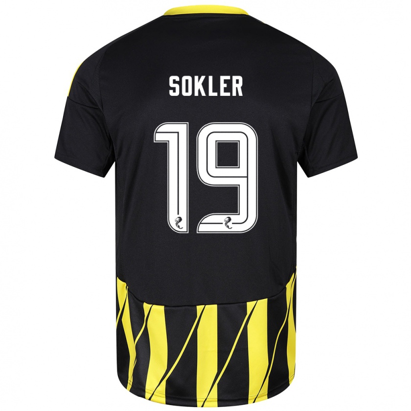 Kandiny Gyermek Ester Sokler #19 Fekete Sárga Idegenbeli Jersey 2024/25 Mez Póló Ing