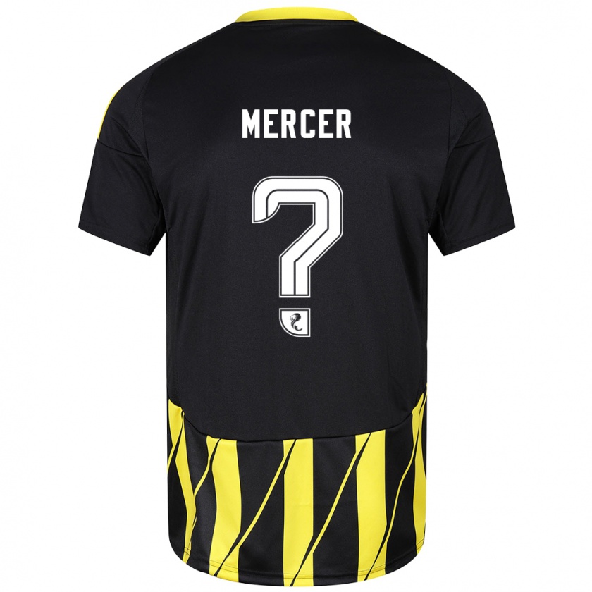 Kandiny Gyermek Jamie Mercer #0 Fekete Sárga Idegenbeli Jersey 2024/25 Mez Póló Ing