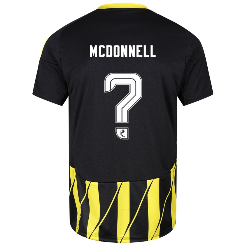 Kandiny Gyermek Noah Mcdonnell #0 Fekete Sárga Idegenbeli Jersey 2024/25 Mez Póló Ing