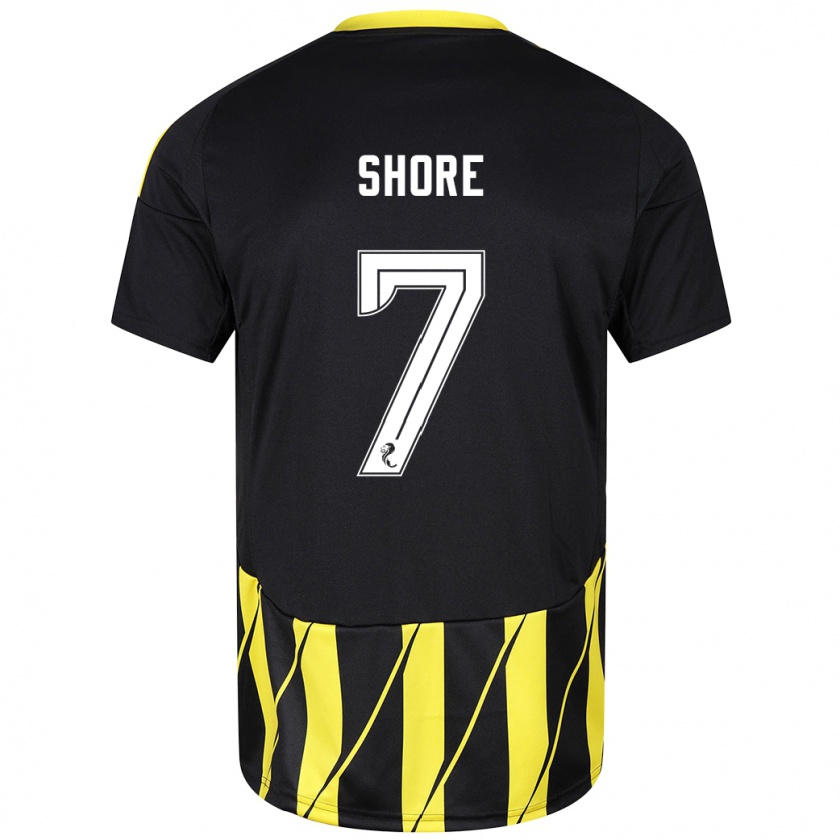 Kandiny Gyermek Eilidh Shore #7 Fekete Sárga Idegenbeli Jersey 2024/25 Mez Póló Ing