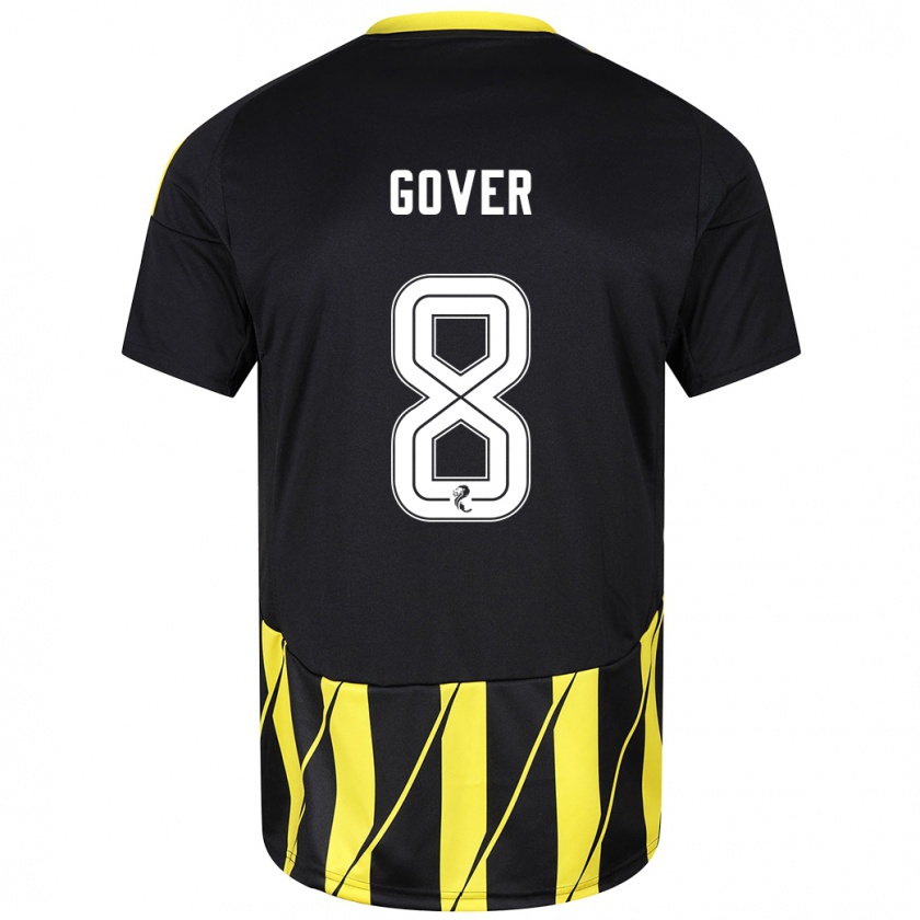 Kandiny Gyermek Chloe Gover #8 Fekete Sárga Idegenbeli Jersey 2024/25 Mez Póló Ing