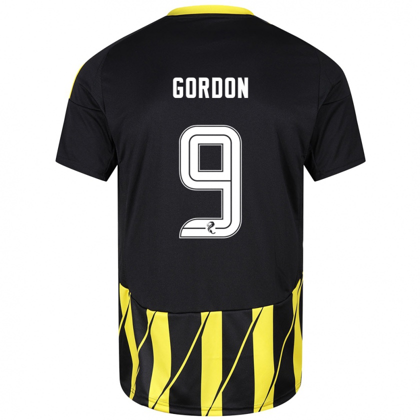 Kandiny Gyermek Lauren Gordon #9 Fekete Sárga Idegenbeli Jersey 2024/25 Mez Póló Ing