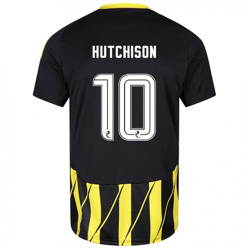 Kandiny Gyermek Bayley Hutchison #10 Fekete Sárga Idegenbeli Jersey 2024/25 Mez Póló Ing