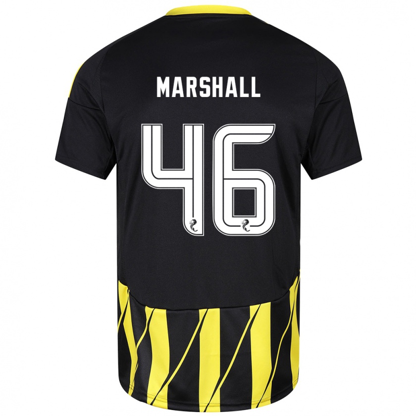 Kandiny Gyermek Findlay Marshall #46 Fekete Sárga Idegenbeli Jersey 2024/25 Mez Póló Ing