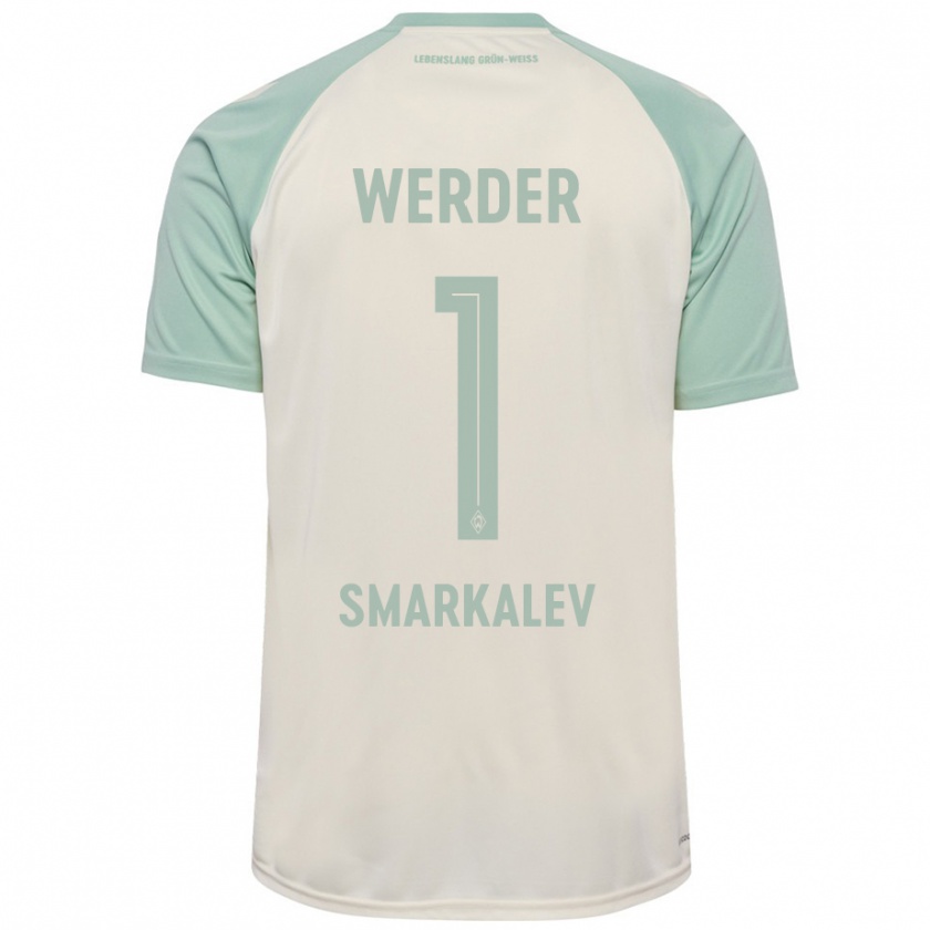 Kandiny Gyermek Stefan Smarkalev #1 Törtfehér Világoszöld Idegenbeli Jersey 2024/25 Mez Póló Ing