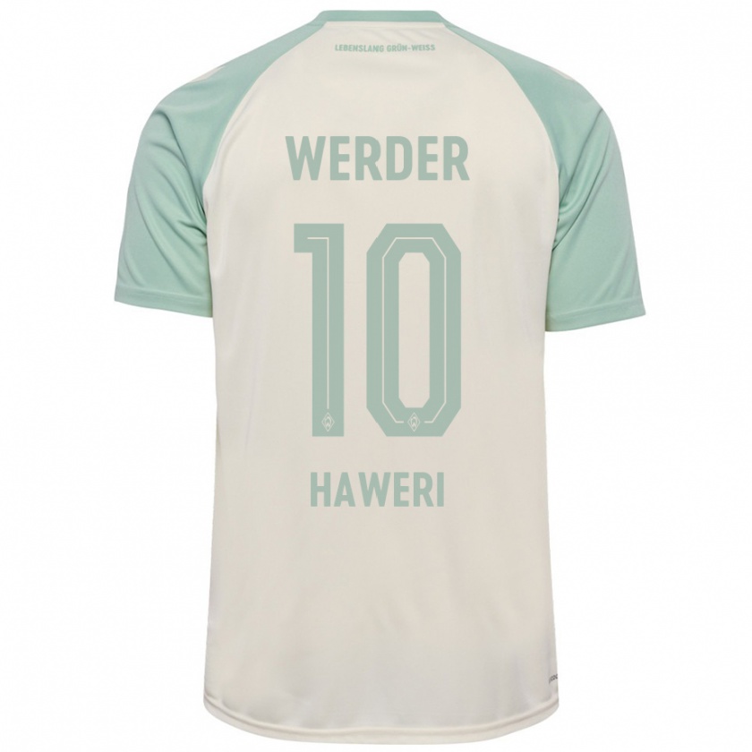 Kandiny Gyermek Adrian Haweri #10 Törtfehér Világoszöld Idegenbeli Jersey 2024/25 Mez Póló Ing