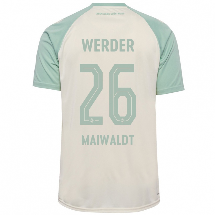 Kandiny Gyermek Julius Maiwaldt #26 Törtfehér Világoszöld Idegenbeli Jersey 2024/25 Mez Póló Ing