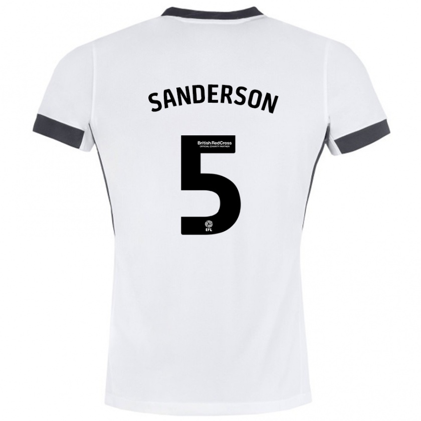 Kandiny Gyermek Dion Sanderson #5 Fehér Fekete Idegenbeli Jersey 2024/25 Mez Póló Ing