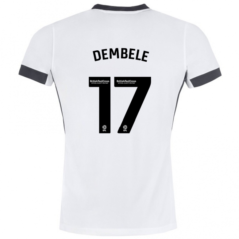 Kandiny Gyermek Siriki Dembélé #17 Fehér Fekete Idegenbeli Jersey 2024/25 Mez Póló Ing