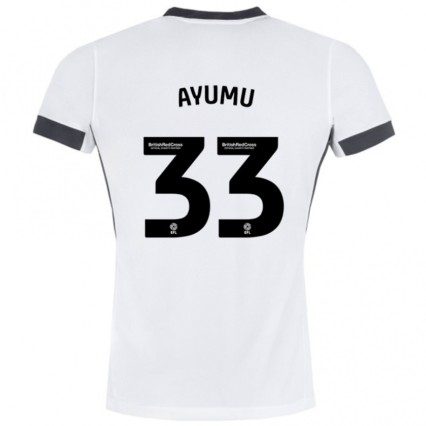 Kandiny Gyermek Ayumu Yokoyama #33 Fehér Fekete Idegenbeli Jersey 2024/25 Mez Póló Ing