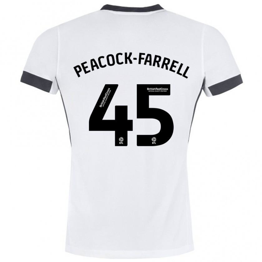 Kandiny Gyermek Bailey Peacock-Farrell #45 Fehér Fekete Idegenbeli Jersey 2024/25 Mez Póló Ing