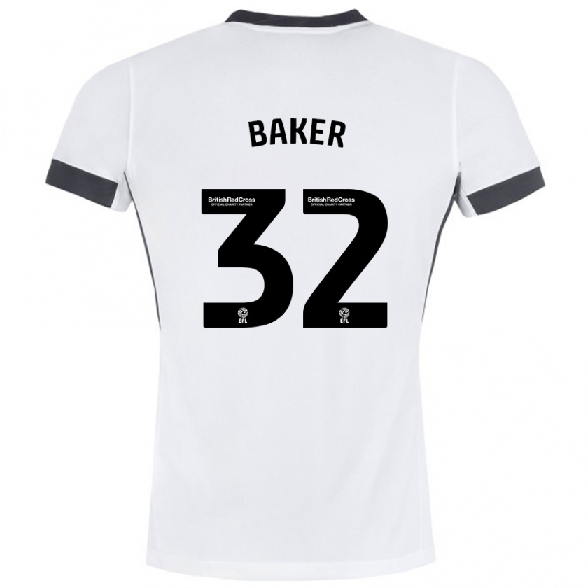 Kandiny Gyermek Ava Baker #32 Fehér Fekete Idegenbeli Jersey 2024/25 Mez Póló Ing