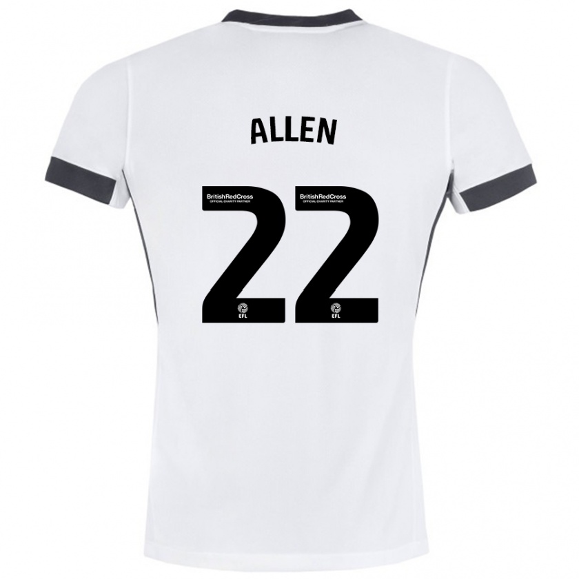 Kandiny Gyermek Remi Allen #22 Fehér Fekete Idegenbeli Jersey 2024/25 Mez Póló Ing