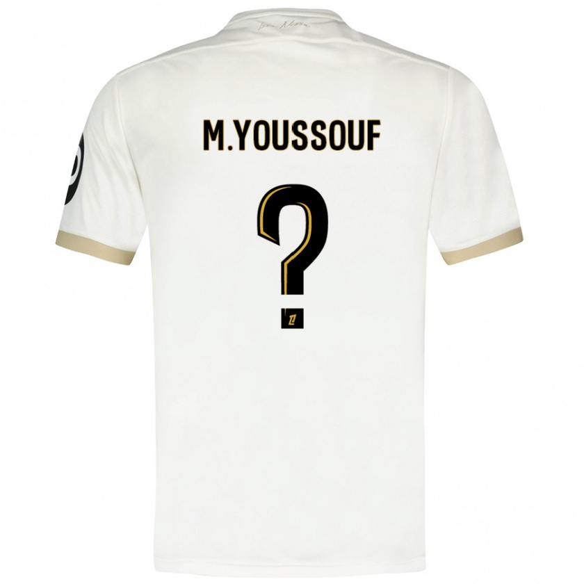 Kandiny Gyermek Mousslim Youssouf #0 Fehér Arany Idegenbeli Jersey 2024/25 Mez Póló Ing