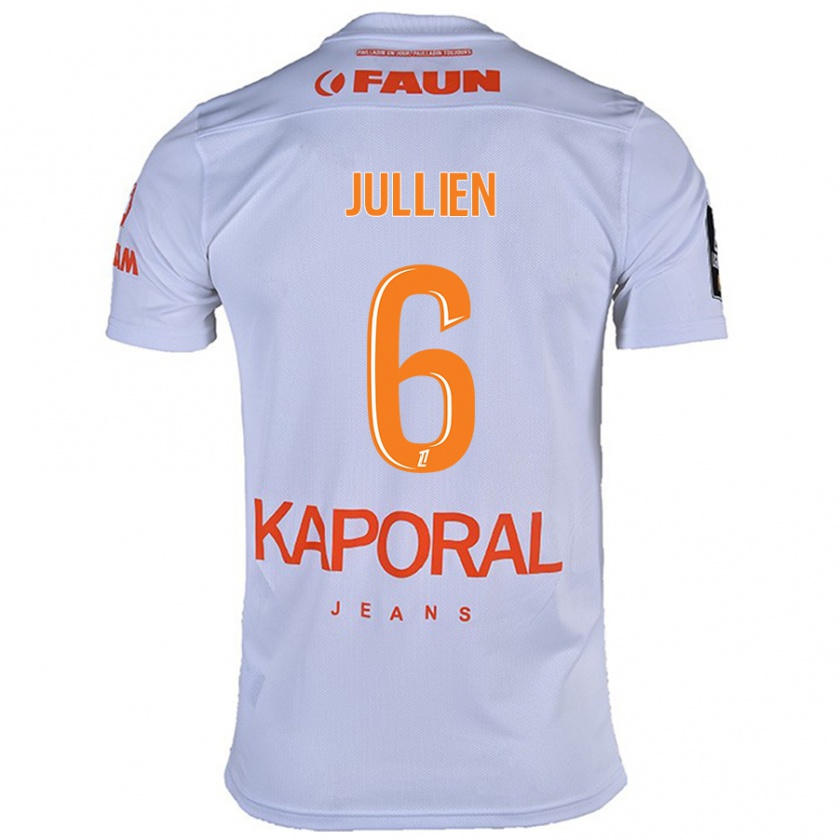 Kandiny Gyermek Christopher Jullien #6 Fehér Idegenbeli Jersey 2024/25 Mez Póló Ing