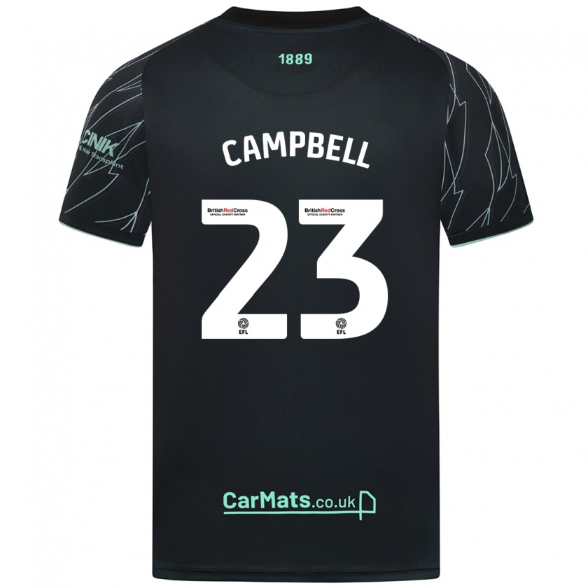 Kandiny Gyermek Tyrese Campbell #23 Fekete Zöld Idegenbeli Jersey 2024/25 Mez Póló Ing