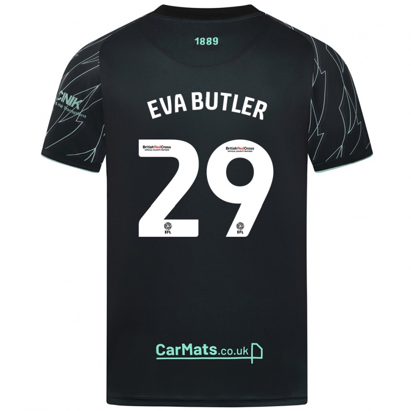 Kandiny Gyermek Eva Butler #29 Fekete Zöld Idegenbeli Jersey 2024/25 Mez Póló Ing