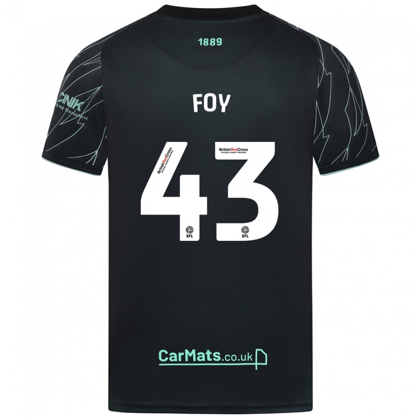 Kandiny Gyermek Gus Foy #43 Fekete Zöld Idegenbeli Jersey 2024/25 Mez Póló Ing