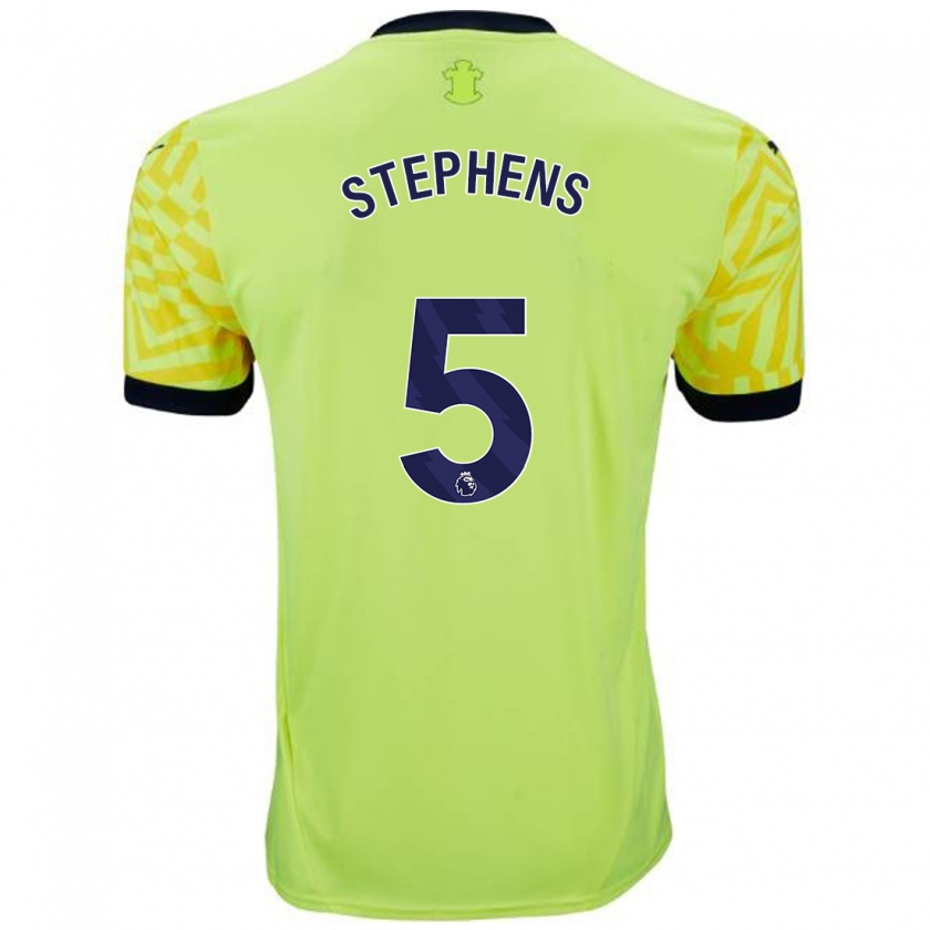 Kandiny Gyermek Jack Stephens #5 Sárga Idegenbeli Jersey 2024/25 Mez Póló Ing