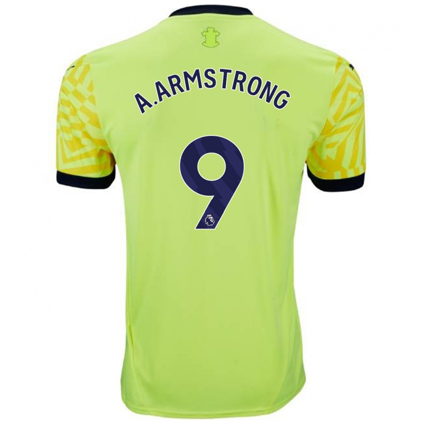 Kandiny Gyermek Adam Armstrong #9 Sárga Idegenbeli Jersey 2024/25 Mez Póló Ing