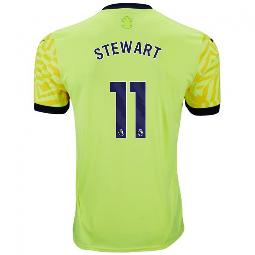 Kandiny Gyermek Ross Stewart #11 Sárga Idegenbeli Jersey 2024/25 Mez Póló Ing