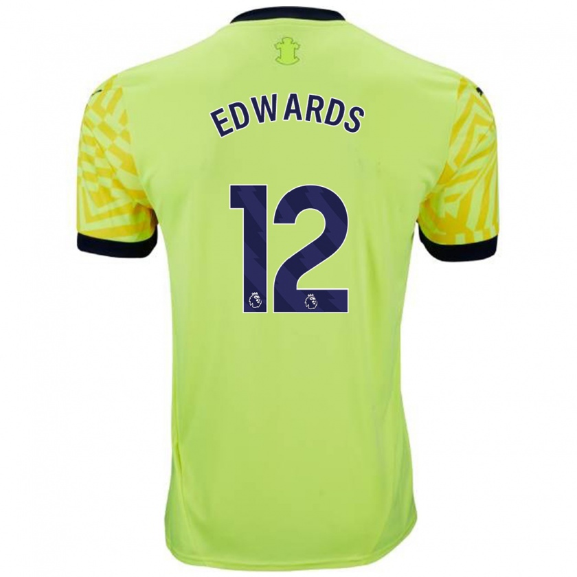 Kandiny Gyermek Ronnie Edwards #12 Sárga Idegenbeli Jersey 2024/25 Mez Póló Ing