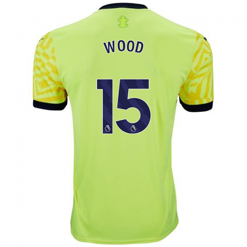 Kandiny Gyermek Nathan Wood #15 Sárga Idegenbeli Jersey 2024/25 Mez Póló Ing