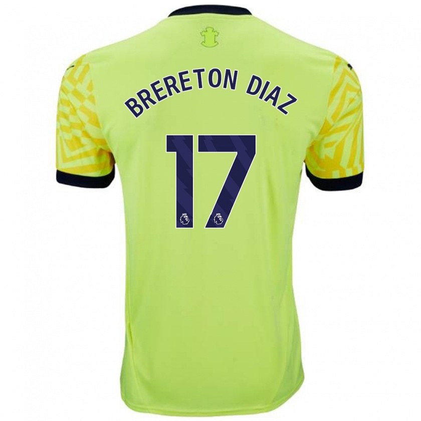 Kandiny Gyermek Ben Brereton Díaz #17 Sárga Idegenbeli Jersey 2024/25 Mez Póló Ing