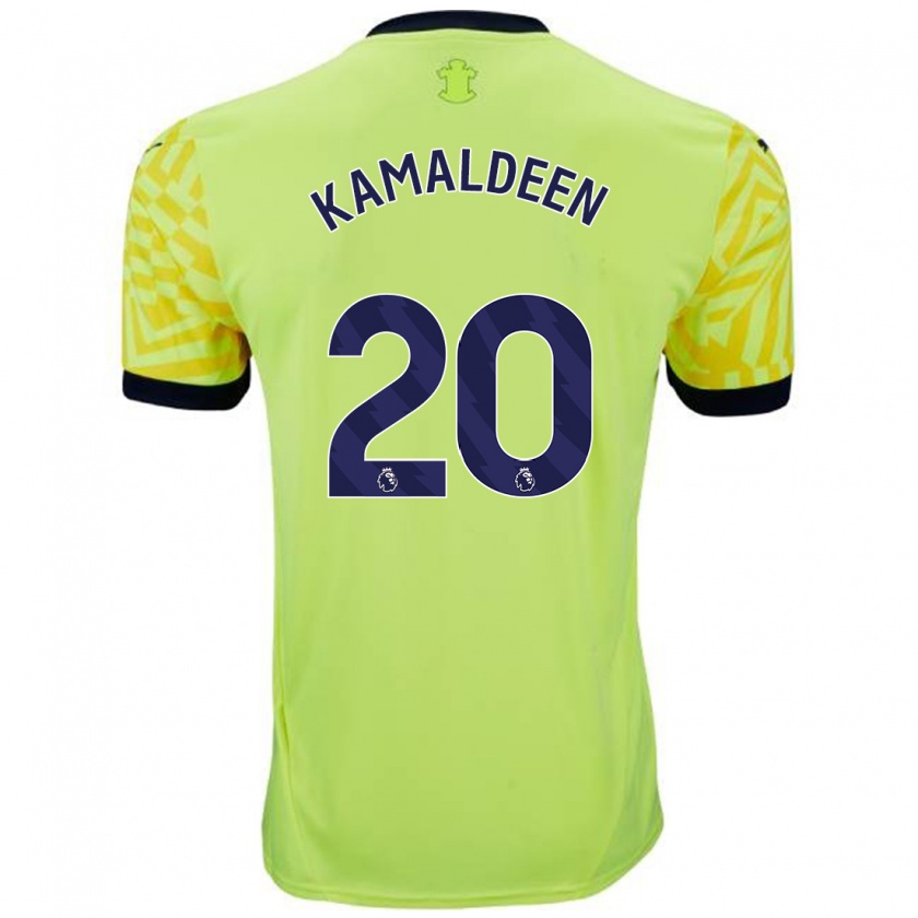 Kandiny Gyermek Kamaldeen Sulemana #20 Sárga Idegenbeli Jersey 2024/25 Mez Póló Ing