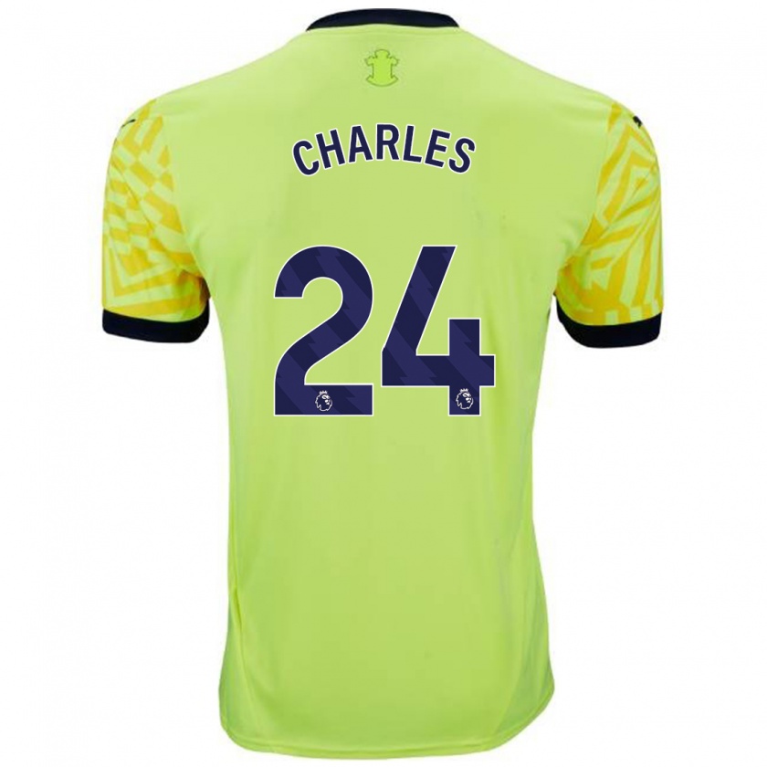 Kandiny Gyermek Shea Charles #24 Sárga Idegenbeli Jersey 2024/25 Mez Póló Ing