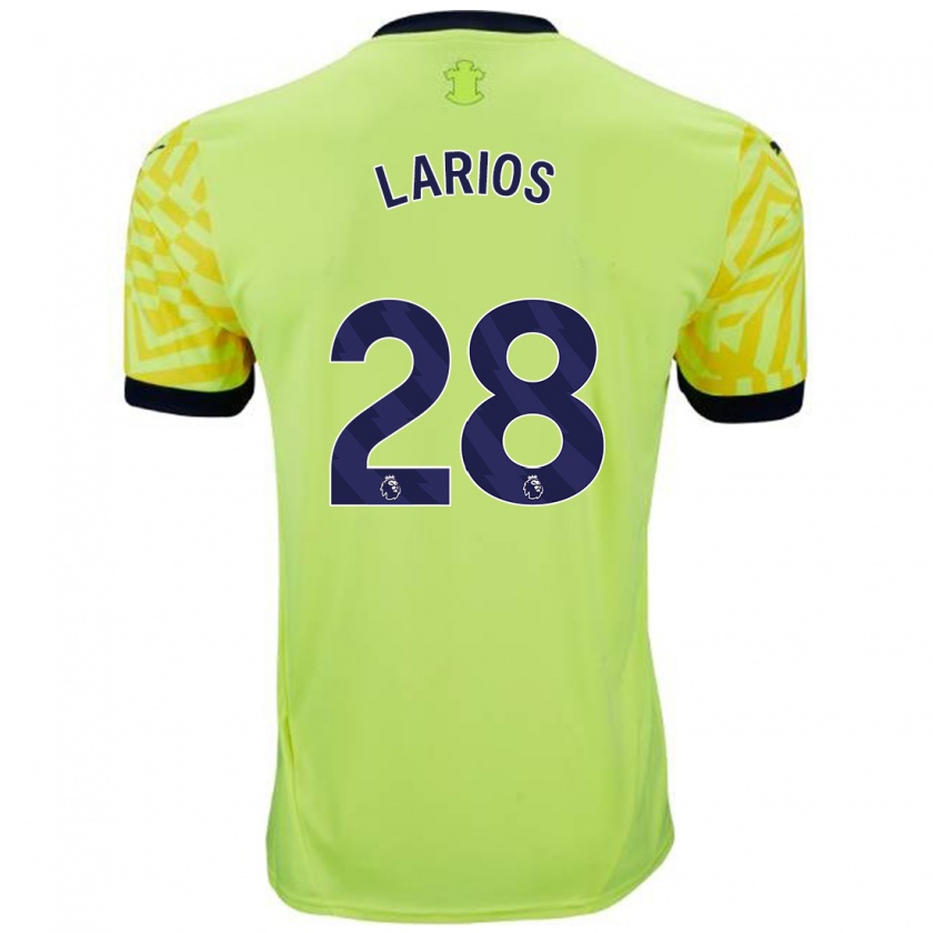 Kandiny Gyermek Juan Larios #28 Sárga Idegenbeli Jersey 2024/25 Mez Póló Ing