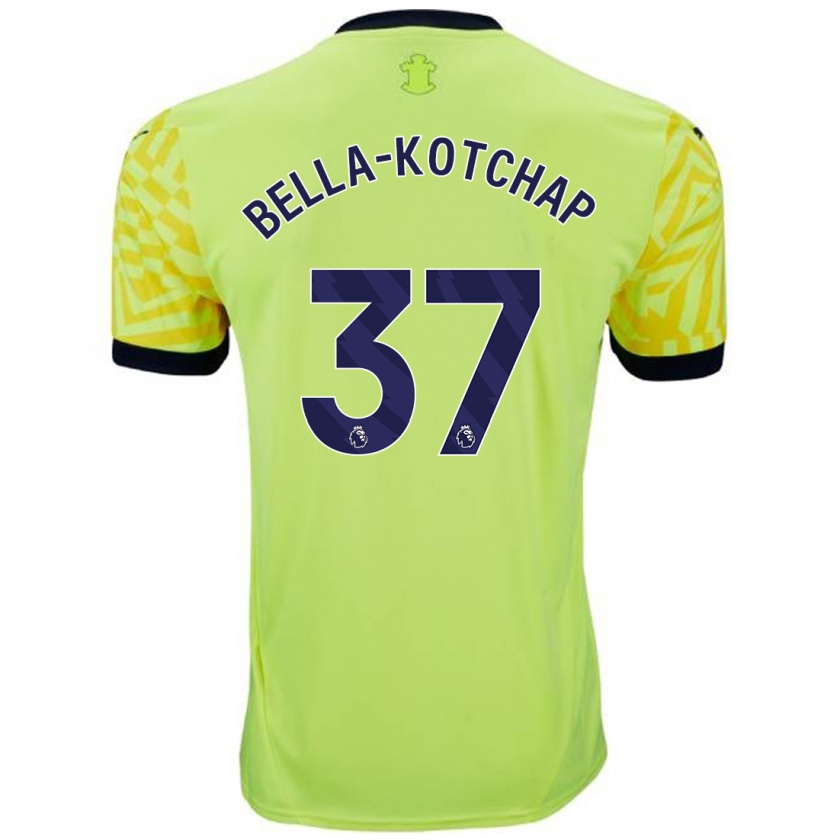 Kandiny Gyermek Armel Bella-Kotchap #37 Sárga Idegenbeli Jersey 2024/25 Mez Póló Ing