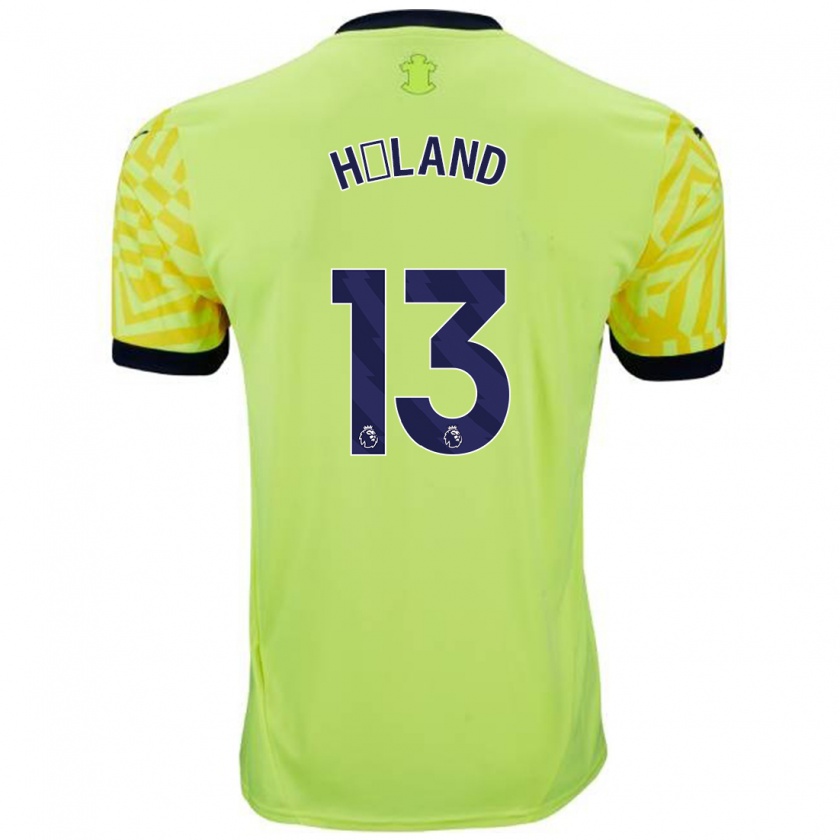 Kandiny Gyermek Benedicte Håland #13 Sárga Idegenbeli Jersey 2024/25 Mez Póló Ing