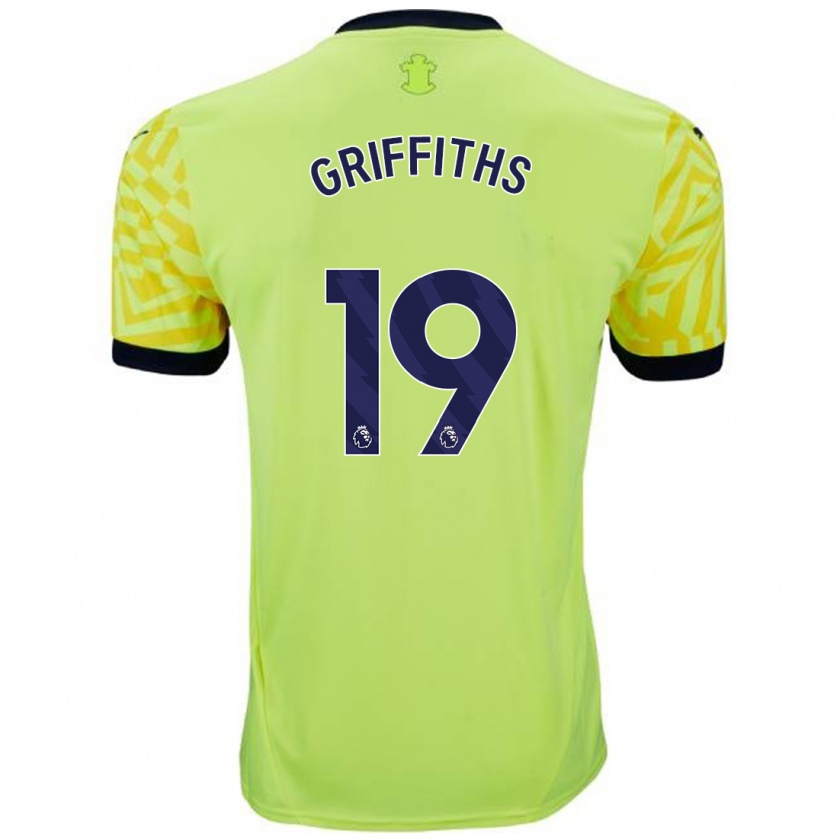 Kandiny Gyermek Alice Griffiths #19 Sárga Idegenbeli Jersey 2024/25 Mez Póló Ing