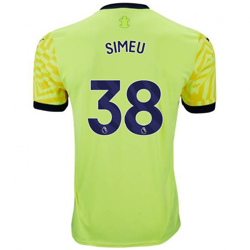 Kandiny Gyermek Dynel Simeu #38 Sárga Idegenbeli Jersey 2024/25 Mez Póló Ing