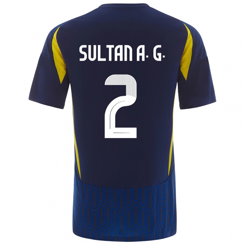 Kandiny Gyermek Sultan Al-Ghannam #2 Kék Sárga Idegenbeli Jersey 2024/25 Mez Póló Ing