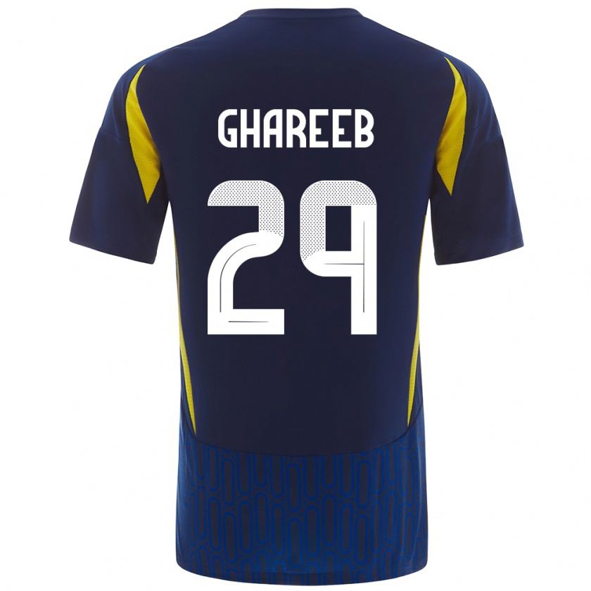 Kandiny Gyermek Abdulrahman Ghareeb #29 Kék Sárga Idegenbeli Jersey 2024/25 Mez Póló Ing