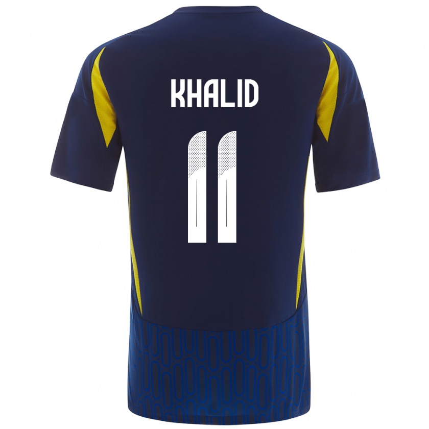 Kandiny Gyermek Khalid Al-Ghannam #11 Kék Sárga Idegenbeli Jersey 2024/25 Mez Póló Ing