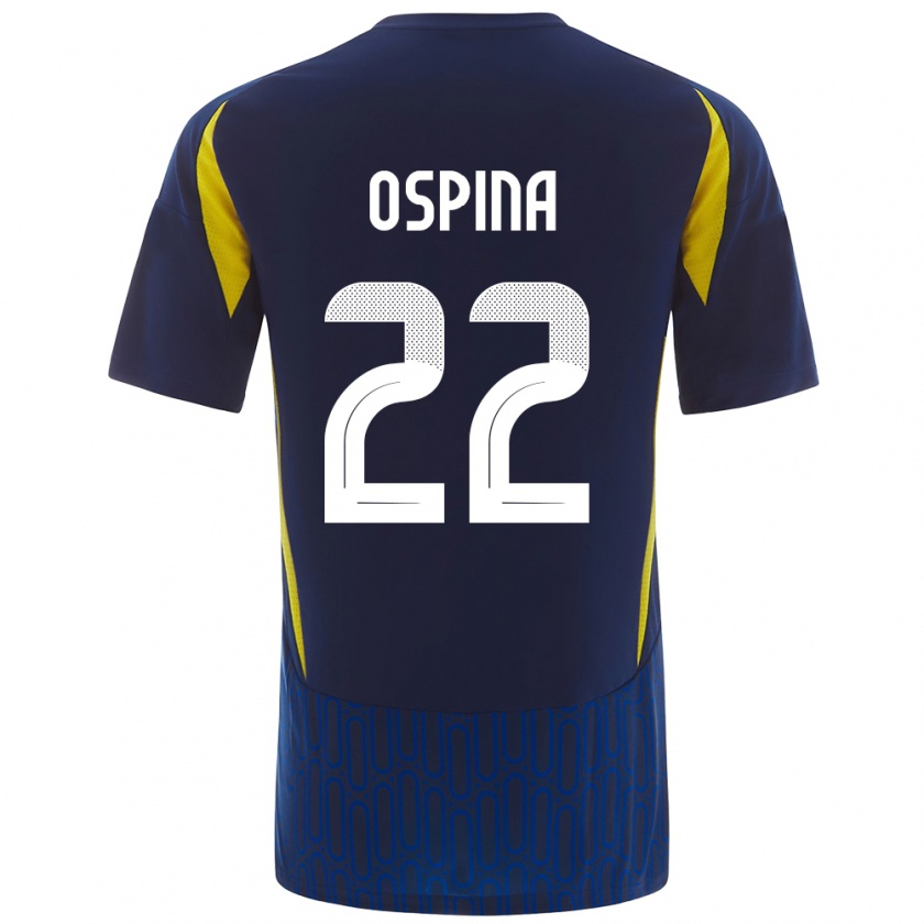 Kandiny Gyermek David Ospina #22 Kék Sárga Idegenbeli Jersey 2024/25 Mez Póló Ing